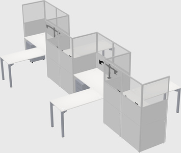 L-shape cubicles