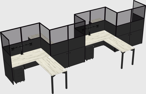 L-shape cubicles