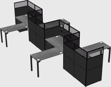 L-shape cubicles