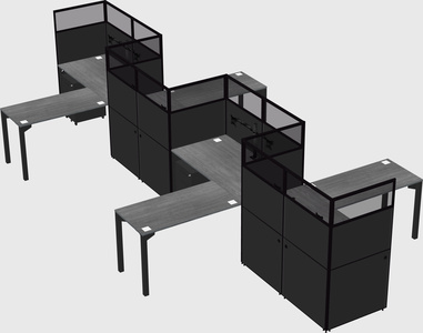 L-shape cubicles