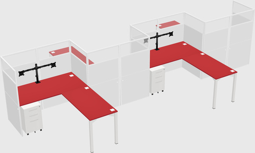 L-shape cubicles