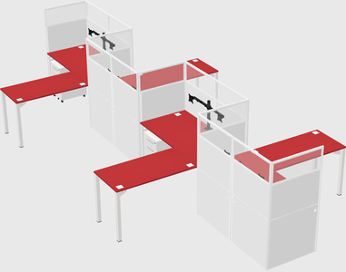 L-shape cubicles