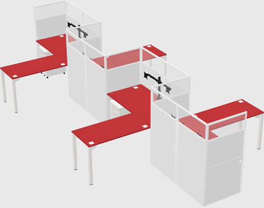 L-shape cubicles