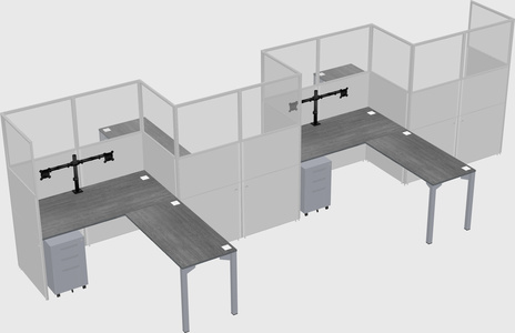 L-shape cubicles
