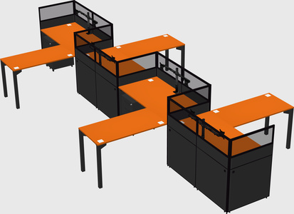 L-shape cubicles