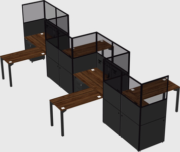 L-shape cubicles