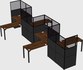 L-shape cubicles