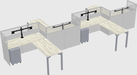 L-shape cubicles