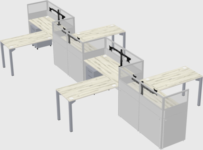 L-shape cubicles