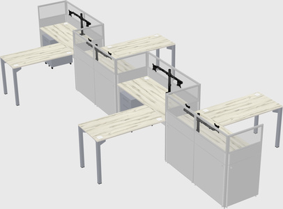 L-shape cubicles