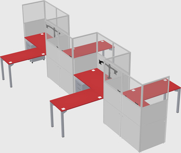 L-shape cubicles