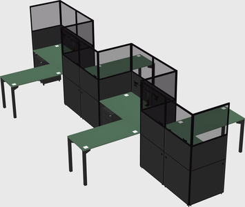 L-shape cubicles