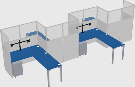 L-shape cubicles