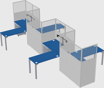 L-shape cubicles
