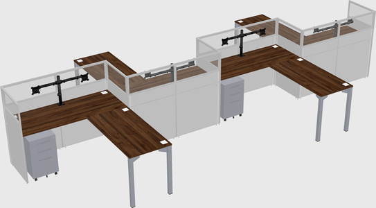 L-shape cubicles