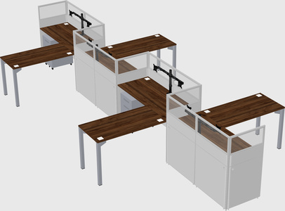 L-shape cubicles