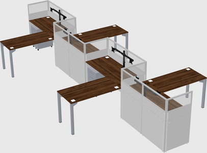 L-shape cubicles