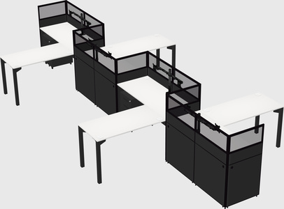 L-shape cubicles