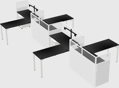 L-shape cubicles