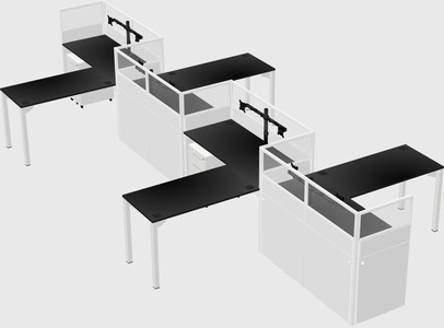 L-shape cubicles