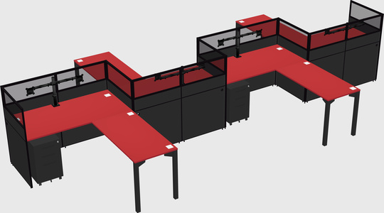 L-shape cubicles