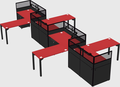 L-shape cubicles