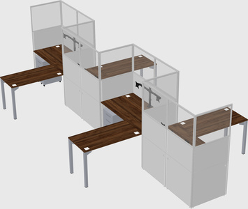 L-shape cubicles