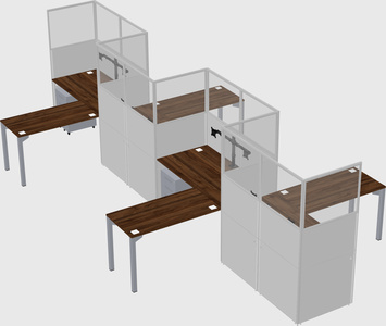 L-shape cubicles