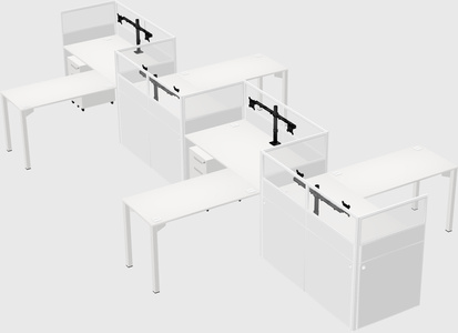 L-shape cubicles