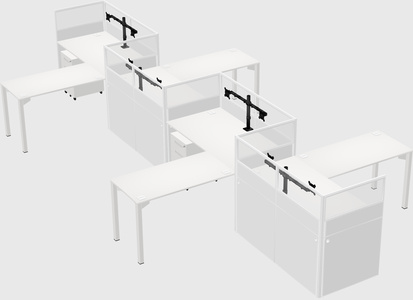 L-shape cubicles