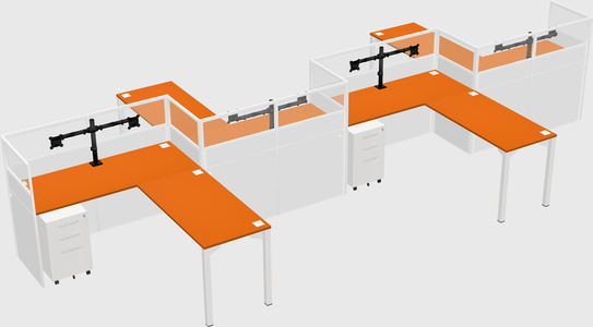 L-shape cubicles