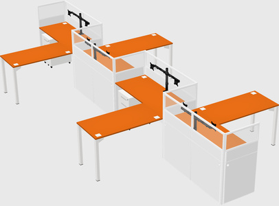 L-shape cubicles