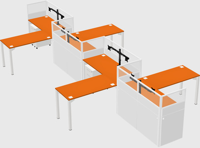 L-shape cubicles