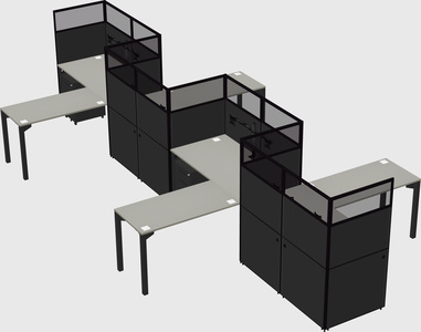 L-shape cubicles