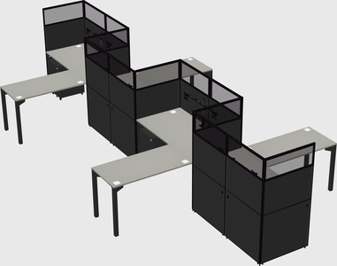 L-shape cubicles