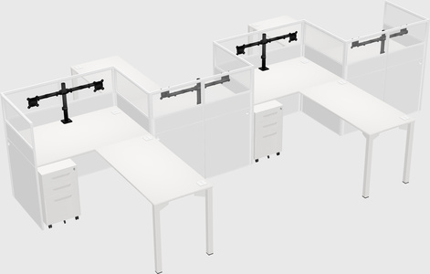 L-shape cubicles