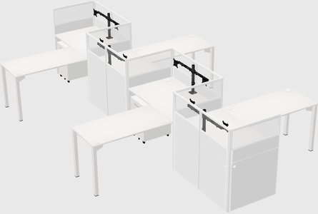 L-shape cubicles