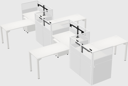 L-shape cubicles