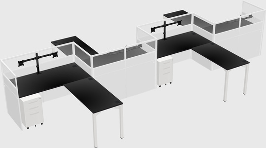 L-shape cubicles