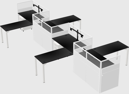 L-shape cubicles