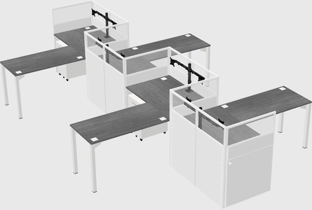 L-shape cubicles