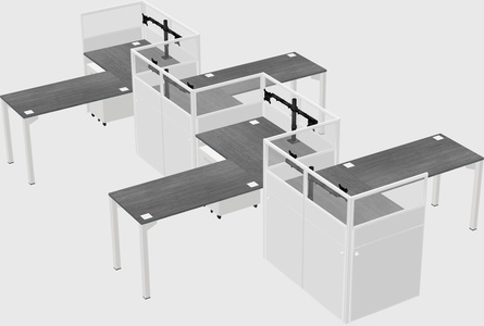 L-shape cubicles