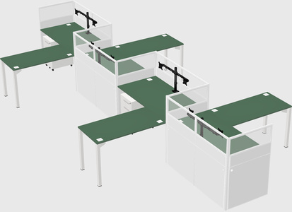 L-shape cubicles