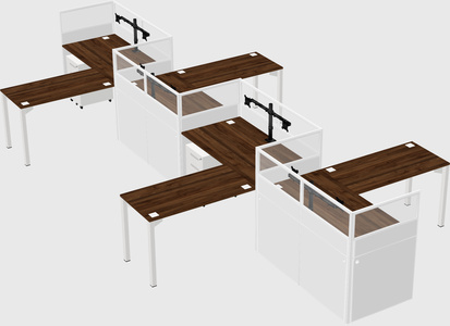 L-shape cubicles