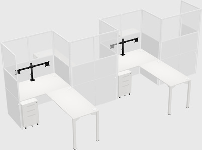 L-shape cubicles