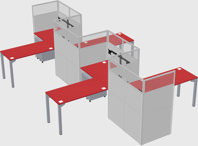 L-shape cubicles