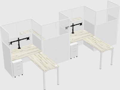 L-shape cubicles