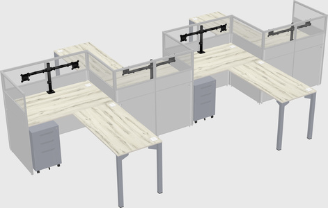 L-shape cubicles