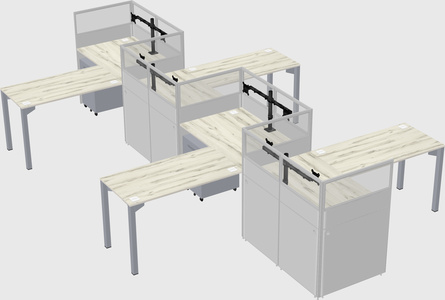 L-shape cubicles