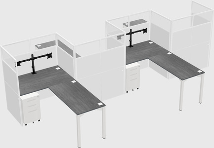 L-shape cubicles